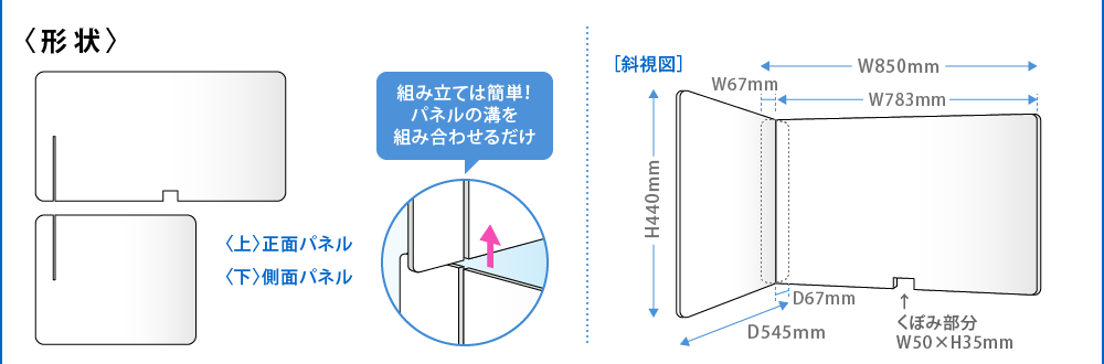 L型パネル形状