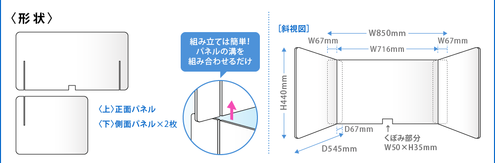 L型パネル形状